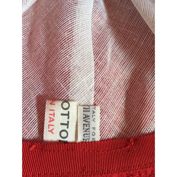 Vintage Red Slouchy Hat Made In Italy For Saks Fifth Avenue One Size 100% Cotton main image 6